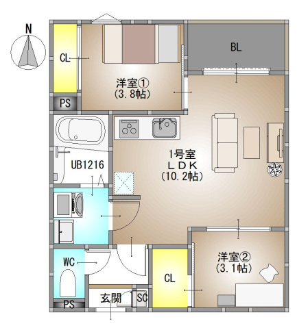 REGALEST 伊島Ⅰの間取り