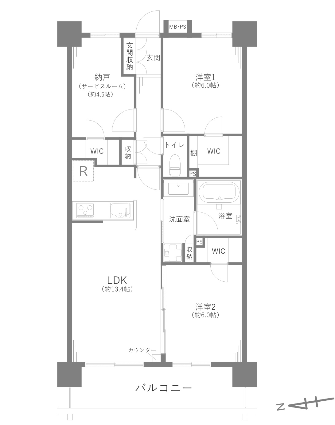 ライフレビュー新百合ヶ丘の間取り