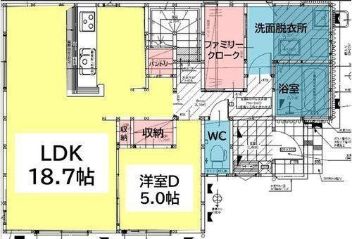 新築戸建 北九州市門司区大里原町Yの間取り|１階間取り図
