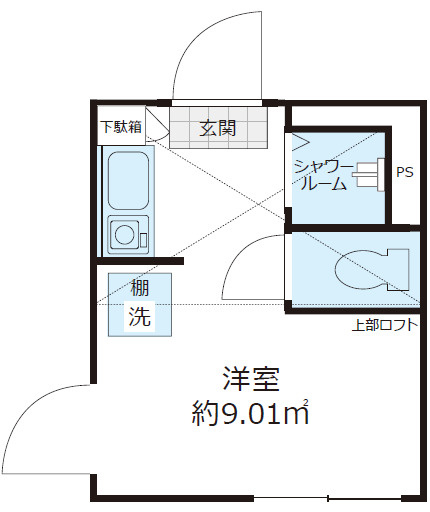 Shanti Casa四谷若葉(シャンティーカーサ)の間取り|敷金礼金ゼロ☆初期安☆更新料なし☆ネット無料☆
