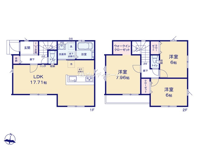 越谷市大間野町11期　新築一戸建ての間取り