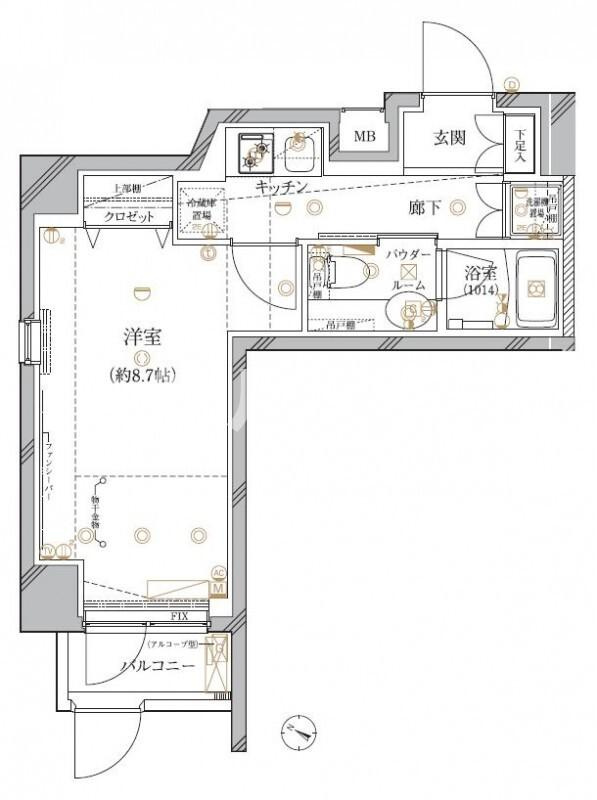 板橋区坂下１丁目の賃貸マンションの間取り