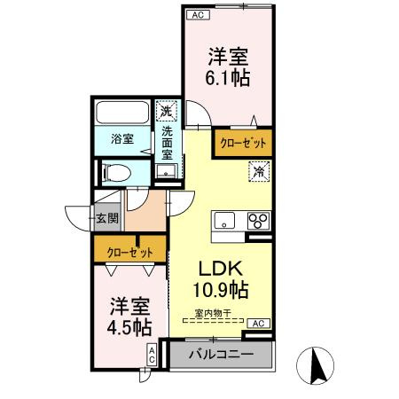 アセットコート貫井北町Bの間取り