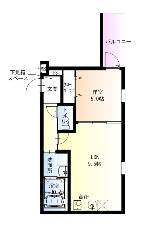 フジパレス塚本駅東の間取り