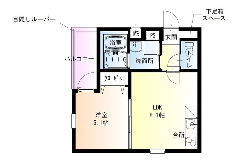 フジパレス塚本駅東の間取り