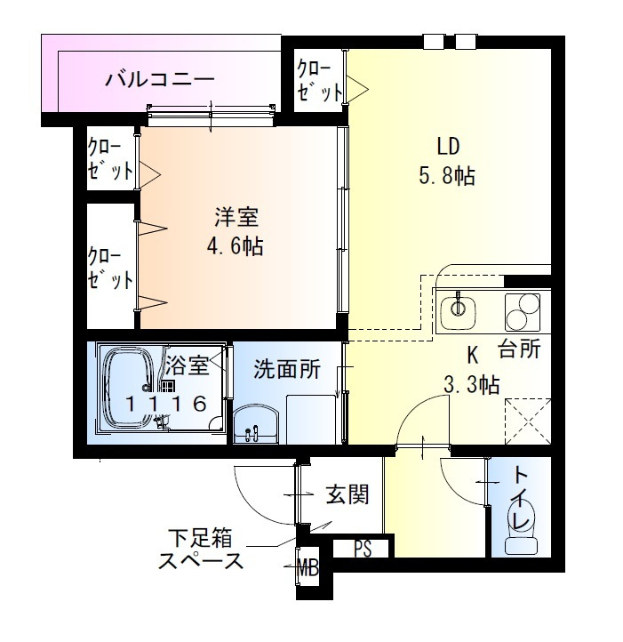 フジパレス塚本駅東の間取り
