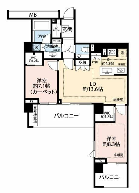 広尾ガーデンフォレストＣ棟の間取り