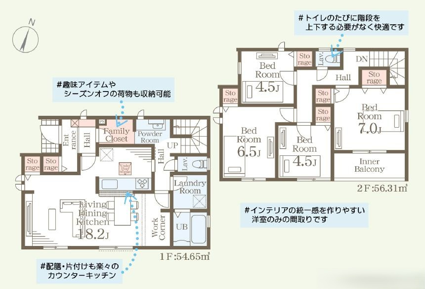 ひたちなか市東石川第14　新築戸建の間取り