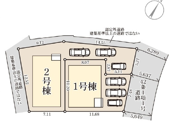 ■■宜野湾市赤道-1号棟（全2棟）の区画図|駐車スペース