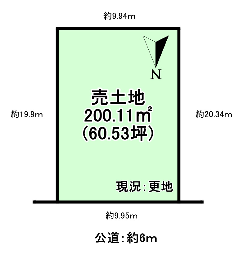 売土地　北葛城郡広陵町大字三吉の土地図|土地面積:200.11㎡