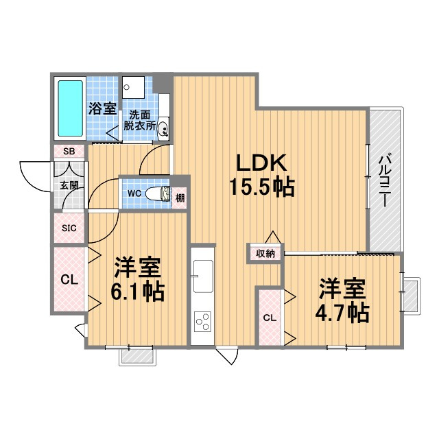 サグレス甲子園口の間取り