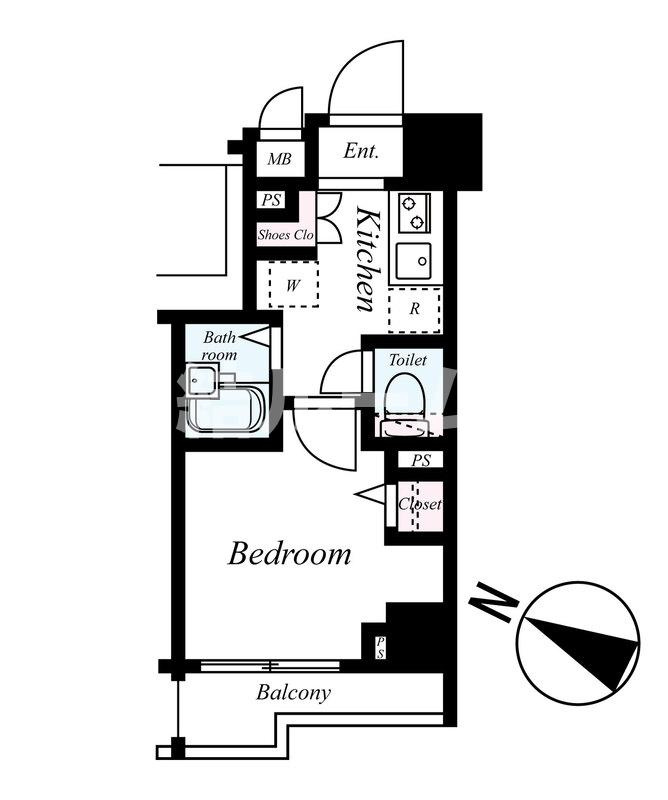 板橋区本町の賃貸マンションの間取り