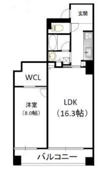 大阪市中央区南船場１丁目の賃貸マンションの間取り
