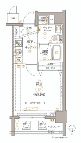 新宿区下落合１丁目の賃貸マンションの間取り