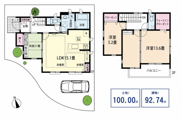 東六月町戸建の間取り