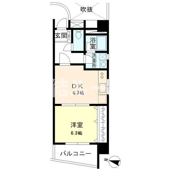 板橋区板橋２丁目の賃貸マンションの間取り