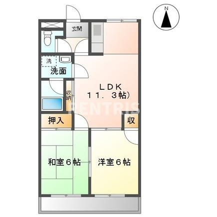メゾンドフジ１１７の間取り|間取図