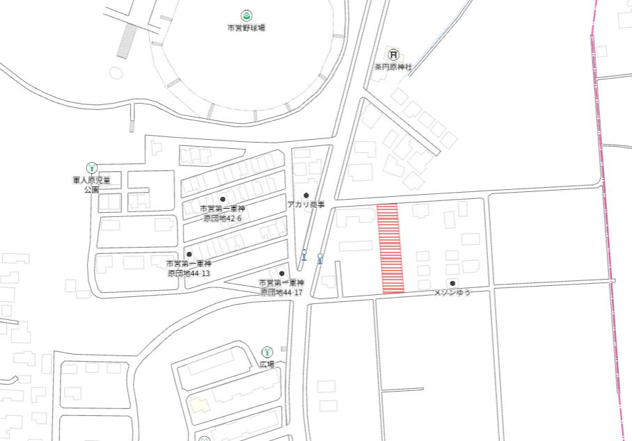 都城市高城町穂満坊の売地の土地図