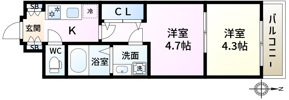ラフィスタ新小岩Ⅲの間取り
