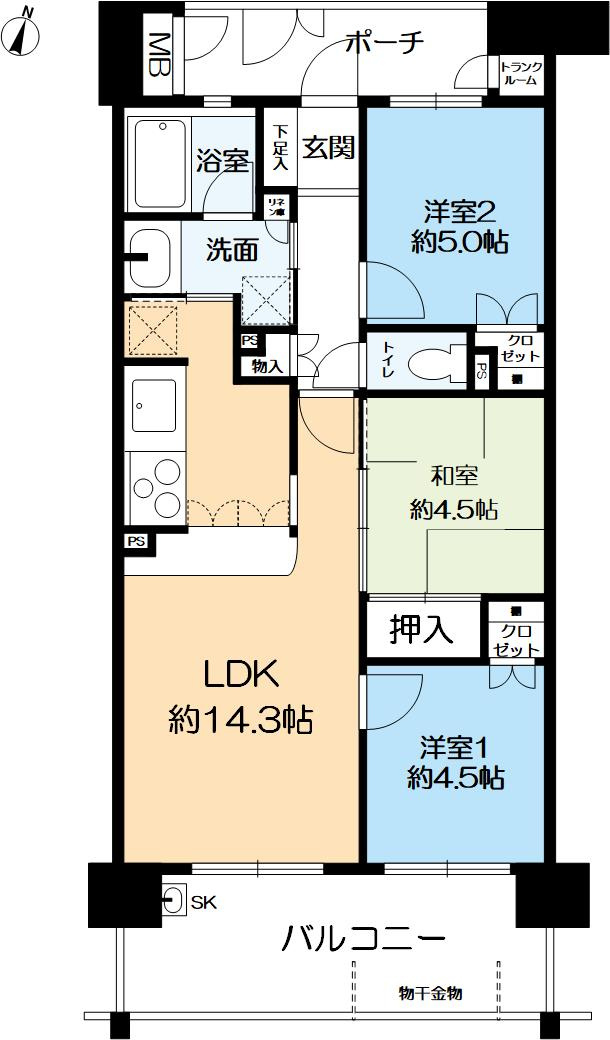 コスモ六甲ガーデンフォートの間取り