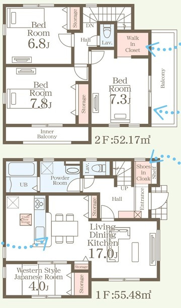 【新築戸建】　いわき市小名浜定西1期　全1棟　長期優良住宅の間取り|1号棟の間取りです。ご参照ください