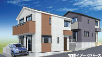藤沢市渡内４丁目３期　新築戸建　全２棟1号棟の外観パース
