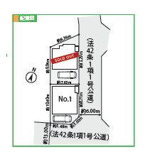 藤沢市渡内４丁目３期　新築戸建　全２棟1号棟の区画図
