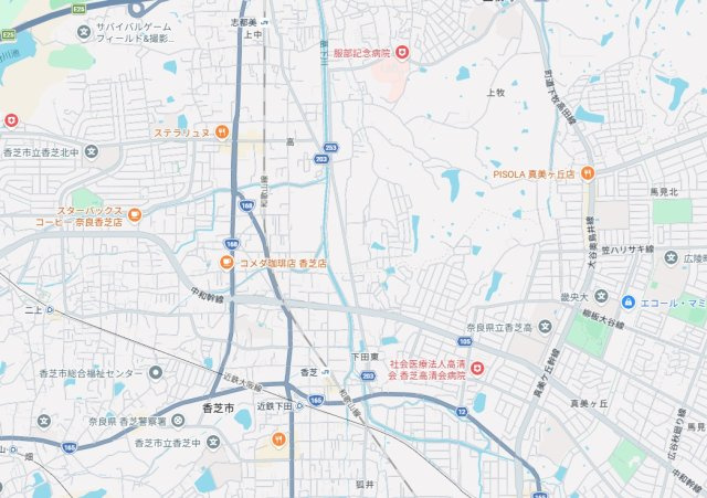 ●北葛城郡上牧町松里園　第2期　売土地の地図