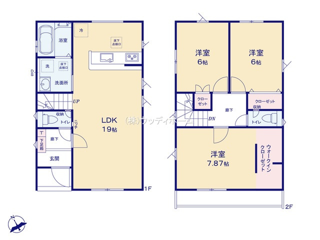 春日部市上蛭田5期　新築一戸建ての間取り