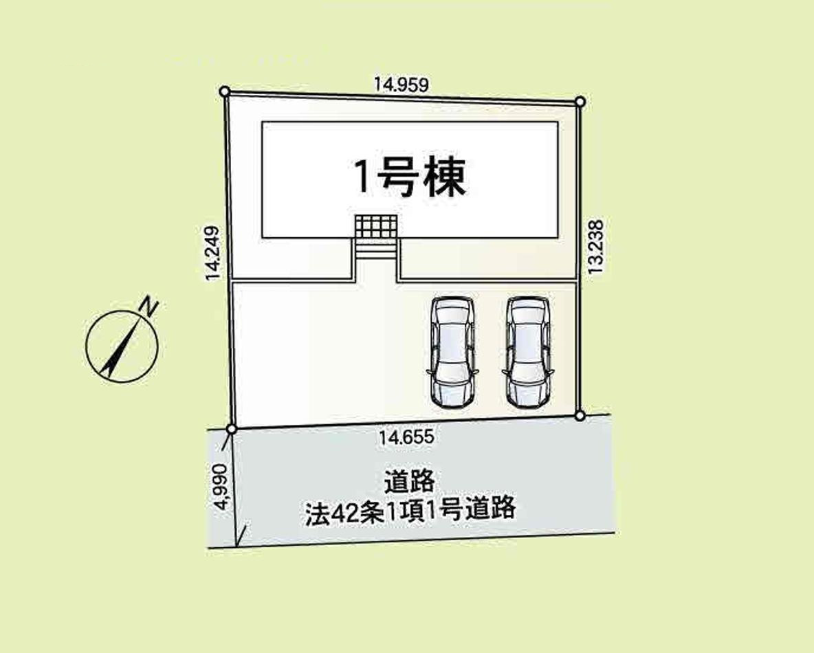 阿見町上長第1　新築戸建の区画図