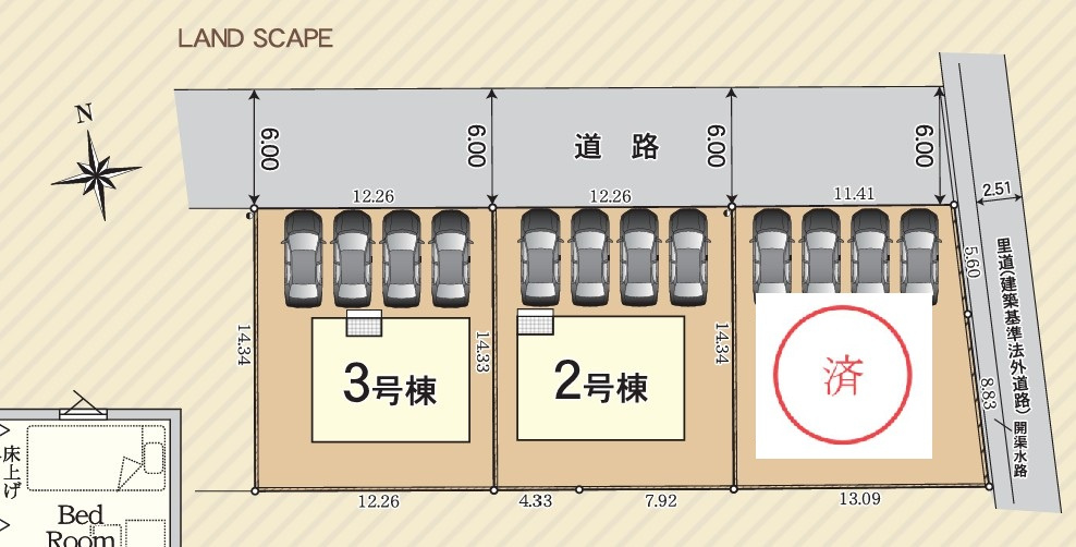 クレイドルガーデン高松市円座町第３◇耐震等級３取得の地震に強いオール電化住宅です！の区画図|全体区画図
入居者以外の出入りが少ないので小さいお子様にも安心安全な立地です(^^♪