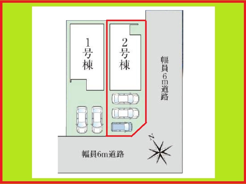 名古屋市中川区富田町大字千音寺字一本松の新築一戸建の区画図|◇２号棟◇