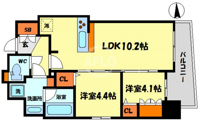 セレニテフラン野田阪神駅前　海老江東小学校区の間取り|セレニテフラン野田阪神駅前　間取り