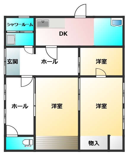 郡築四番町貸家の間取り