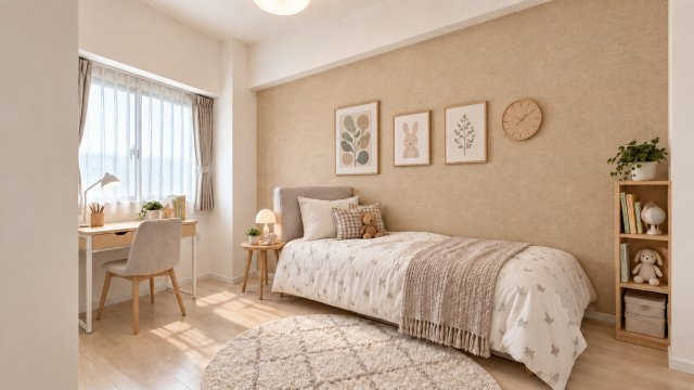 ステイツ雲雀丘花屋敷の子供部屋|木のぬくもりに包まれた、心地よい子供部屋。画像はリフォーム完成後のイメージパースになり、一部変更や異なる場合があります。家具・調度品はありません。