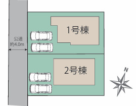 福岡市西区泉３丁目　２号棟の区画図