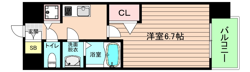 大阪市都島区都島中通１丁目の賃貸マンションの間取り