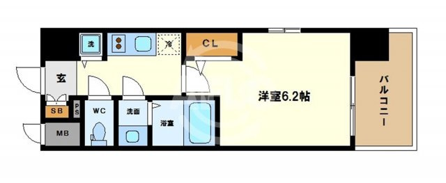 エスリード中之島SOUTHの間取り|エスリード中之島SOUTH　アウトポールで柱が無く、スッキリした間取。