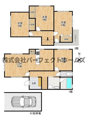 茄子作1丁目戸建　賃貸の間取り