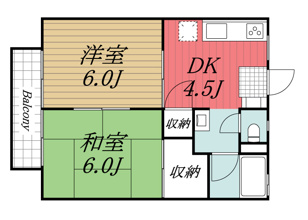 【間取り】 | 勝股サニーハイツ