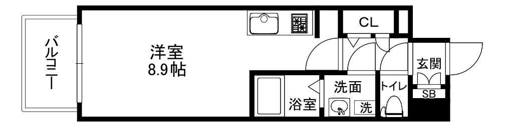 大阪市中央区島町２丁目の賃貸マンションの間取り