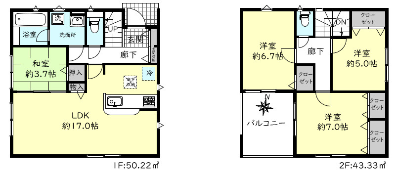 明石市大久保町江井島新築戸建２号棟の間取り