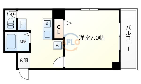 スタシオン梅田イーストの間取り|スタシオン梅田イースト　開放感ある間取り