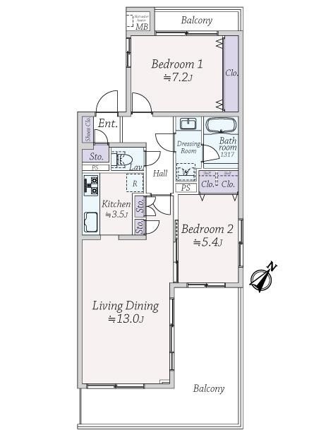 ボヌール千石の間取り|ボヌール千石：南東向き角部屋につき陽当り良好！全居室収納・窓が付いた２ＬＤＫリノベーション物件です！