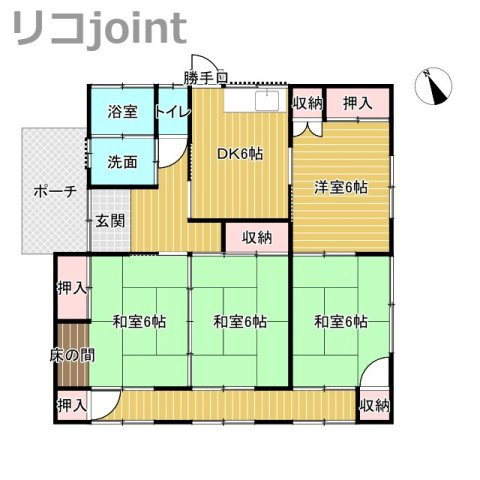朝倉市甘木中古平屋建ての間取り
