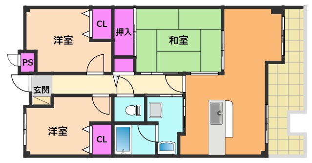 【間取り】 | パセオ南茨木