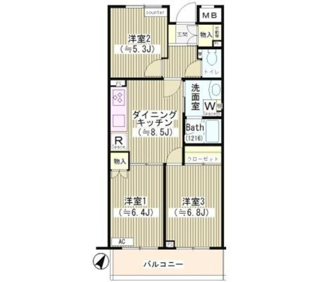 第２ゼルコーバ烏山の間取り