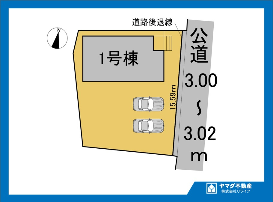 リーブルガーデン　江南市宮田神明町　全1区画分譲の区画図|■区画図
■YAMADA電機の　ヤマダ不動産　株式会社リライフ　
いつでもお問合わせ下さい。
