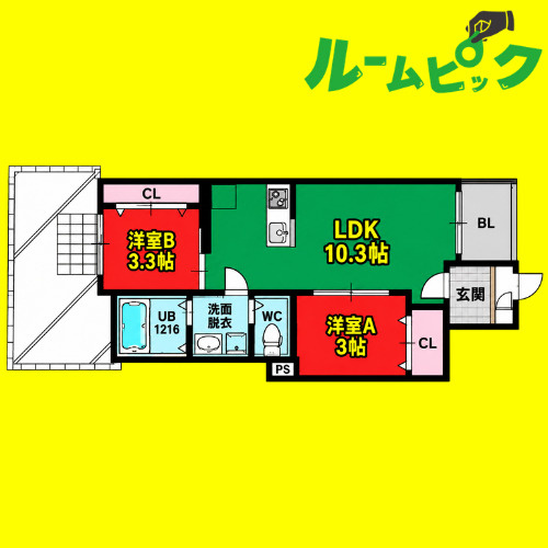 REGALEST鶴舞　名古屋市賃貸　仲介手数料無料の間取り