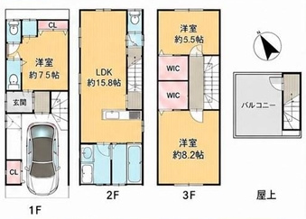 難波南松１民泊の間取り